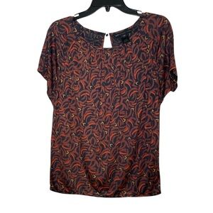 Marc Jacobs brown floral silk blouse sz XS